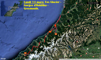 13 mars: Fox Glacier - Gorges d'Hokitika - Greymouth.